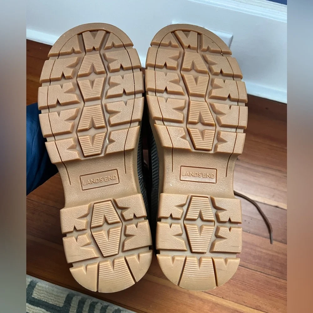 Lands’ End Mens 394765 Insulated Suede Snow Pac Boots Mid Calf Lace Up Brown 9 D - Picture 7 of 9